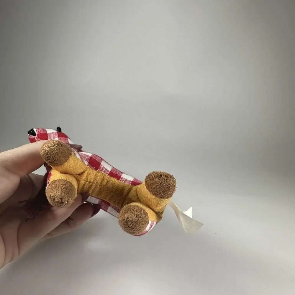 Target Wondershop Plaid Reindeer Deer Christmas Ornament‎ Scarf Red White 2018
